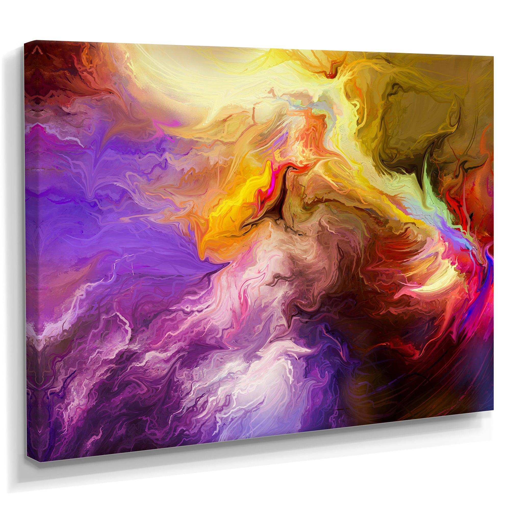 Oil Painted Purple And Yellow Clouds