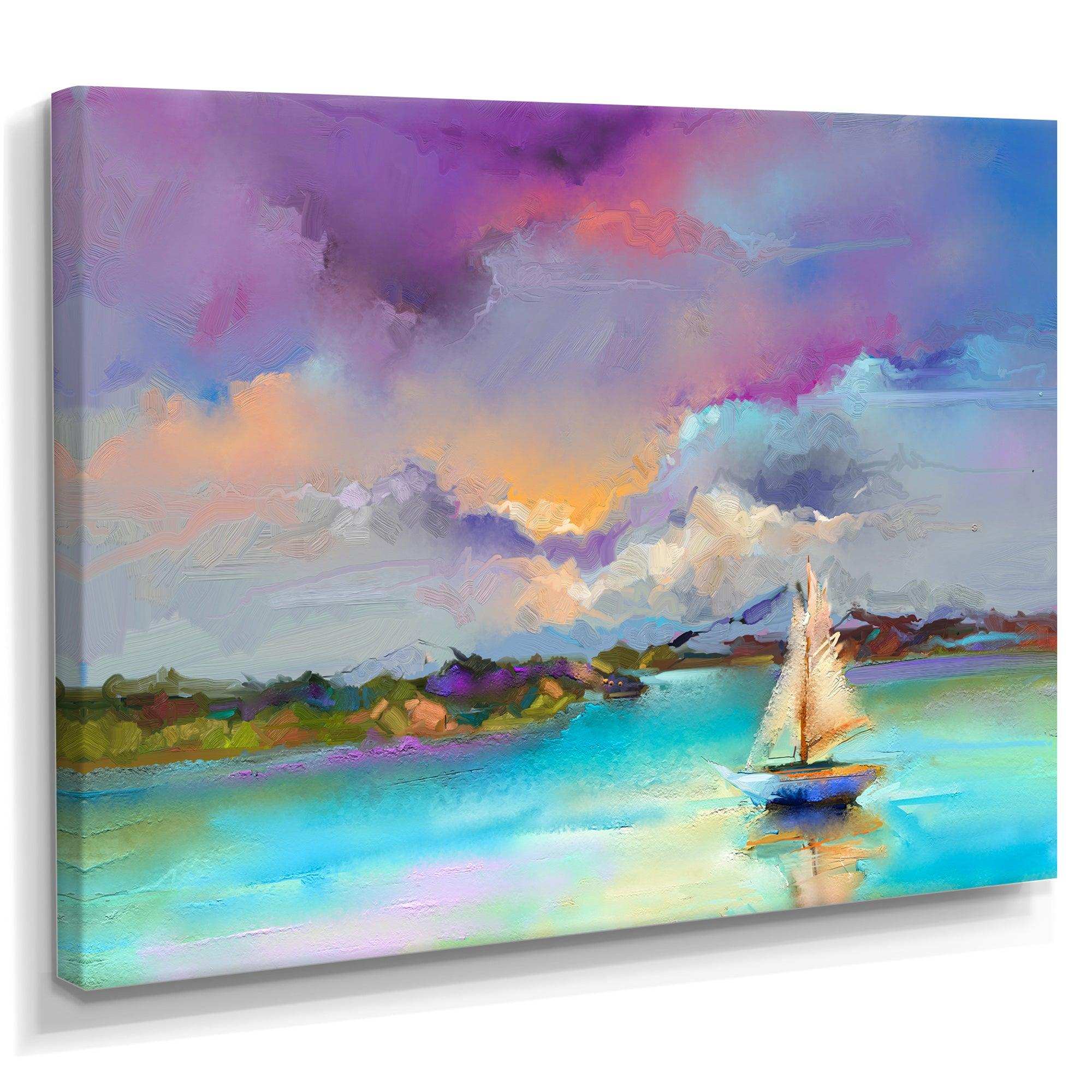Impressionist Seascape With Little Ships III