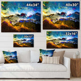 Mountainscape With Dark Blue Dark