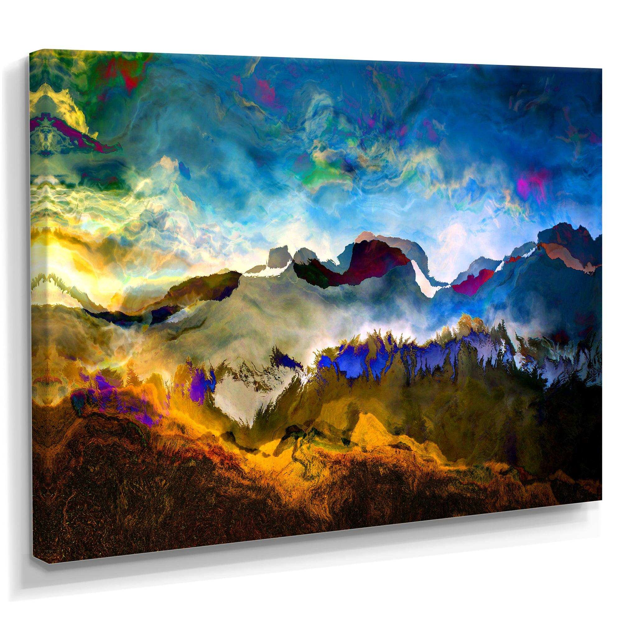 Mountainscape With Dark Blue Dark