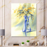 Summer Flowers In Blue Glass Bottle