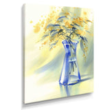 Summer Flowers In Blue Glass Bottle