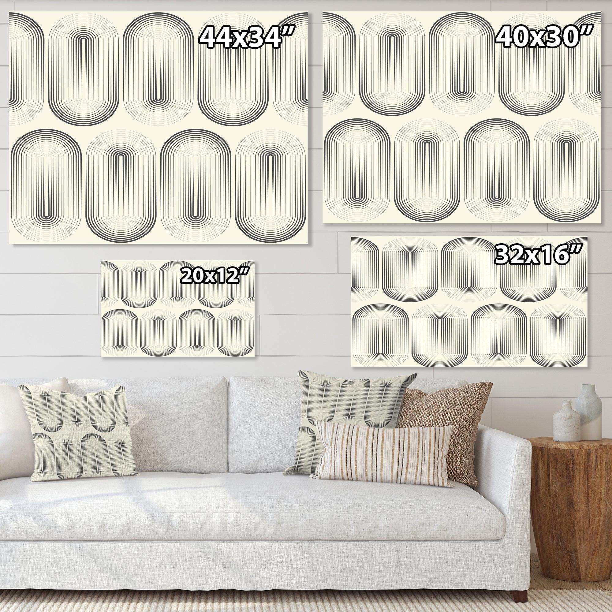 Retro Curved Minimal Geometric Ornament I