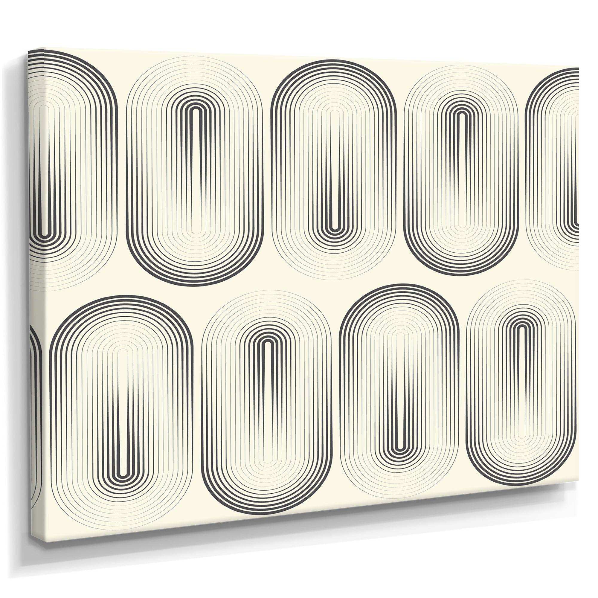 Retro Curved Minimal Geometric Ornament I