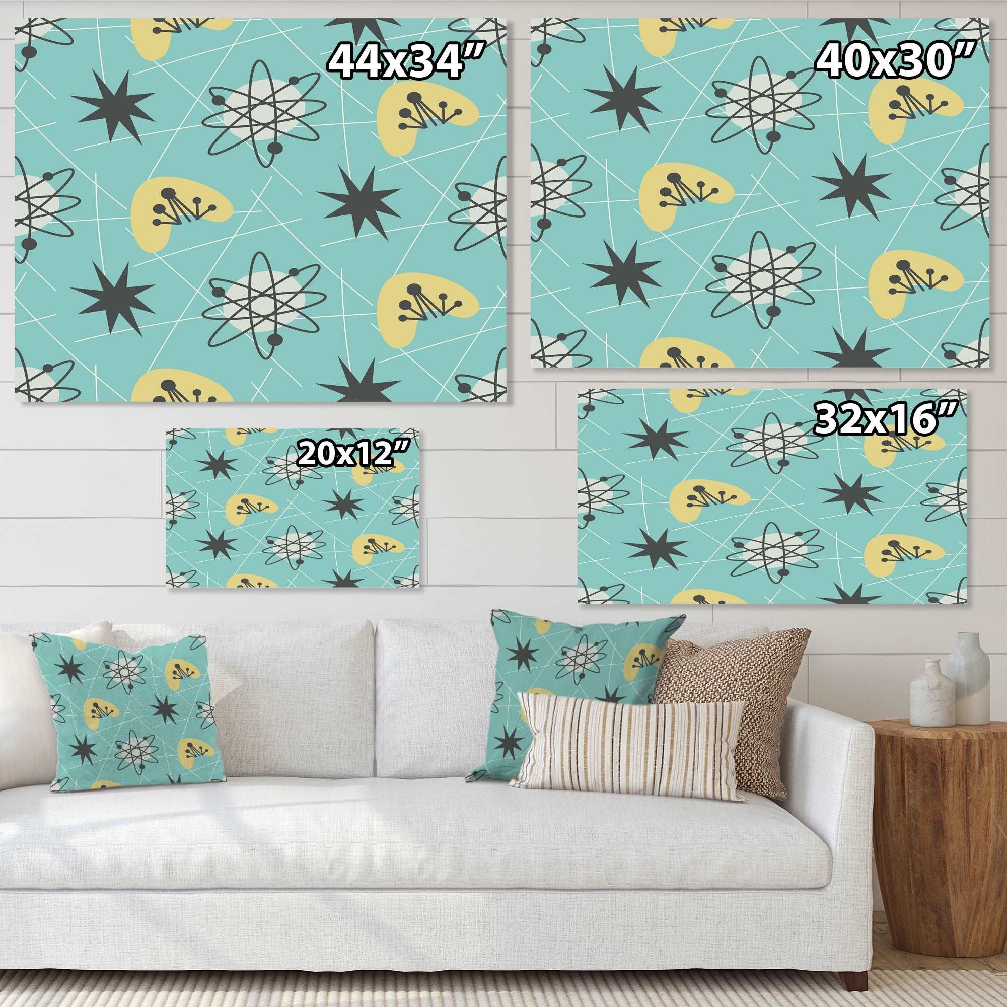 1950 Retro Pattern I Framed Print Matte White - 1.5 Width