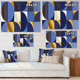 Retro Luxury Waves In Gold and Blue IV