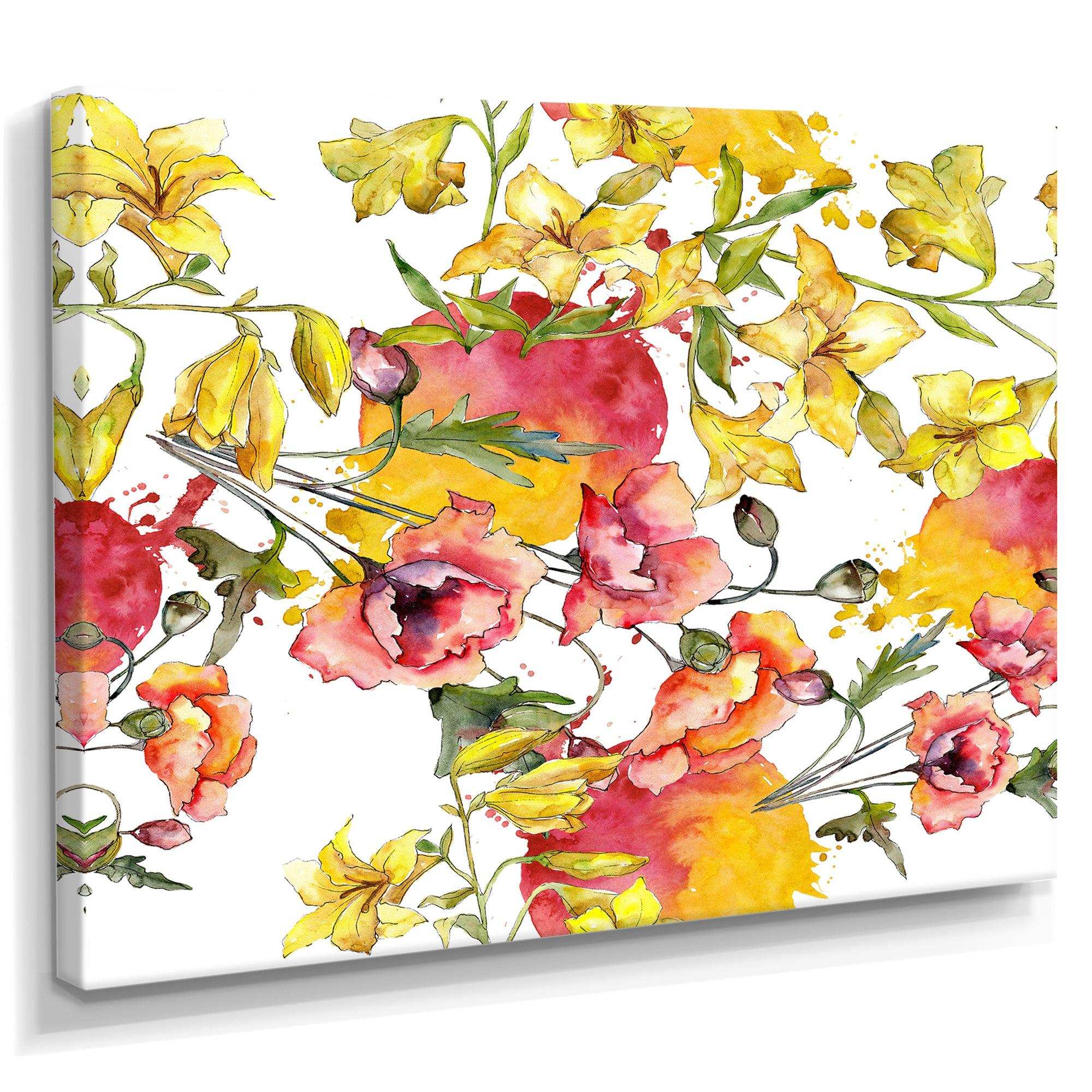 Retro Handdrawn Poppies IV