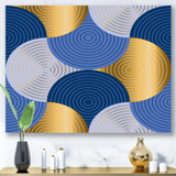 Retro Luxury Waves In Gold and Blue X