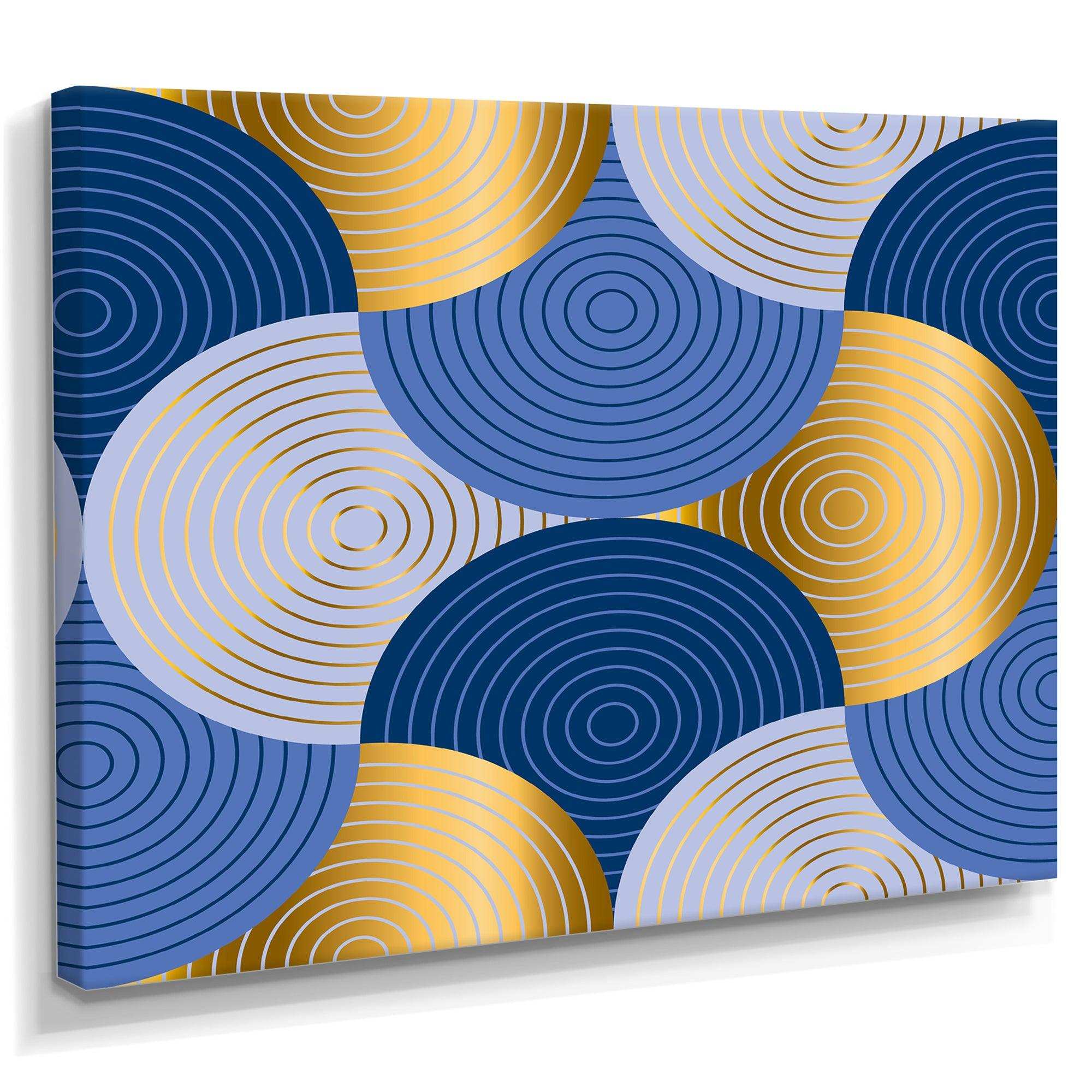 Retro Luxury Waves In Gold and Blue X