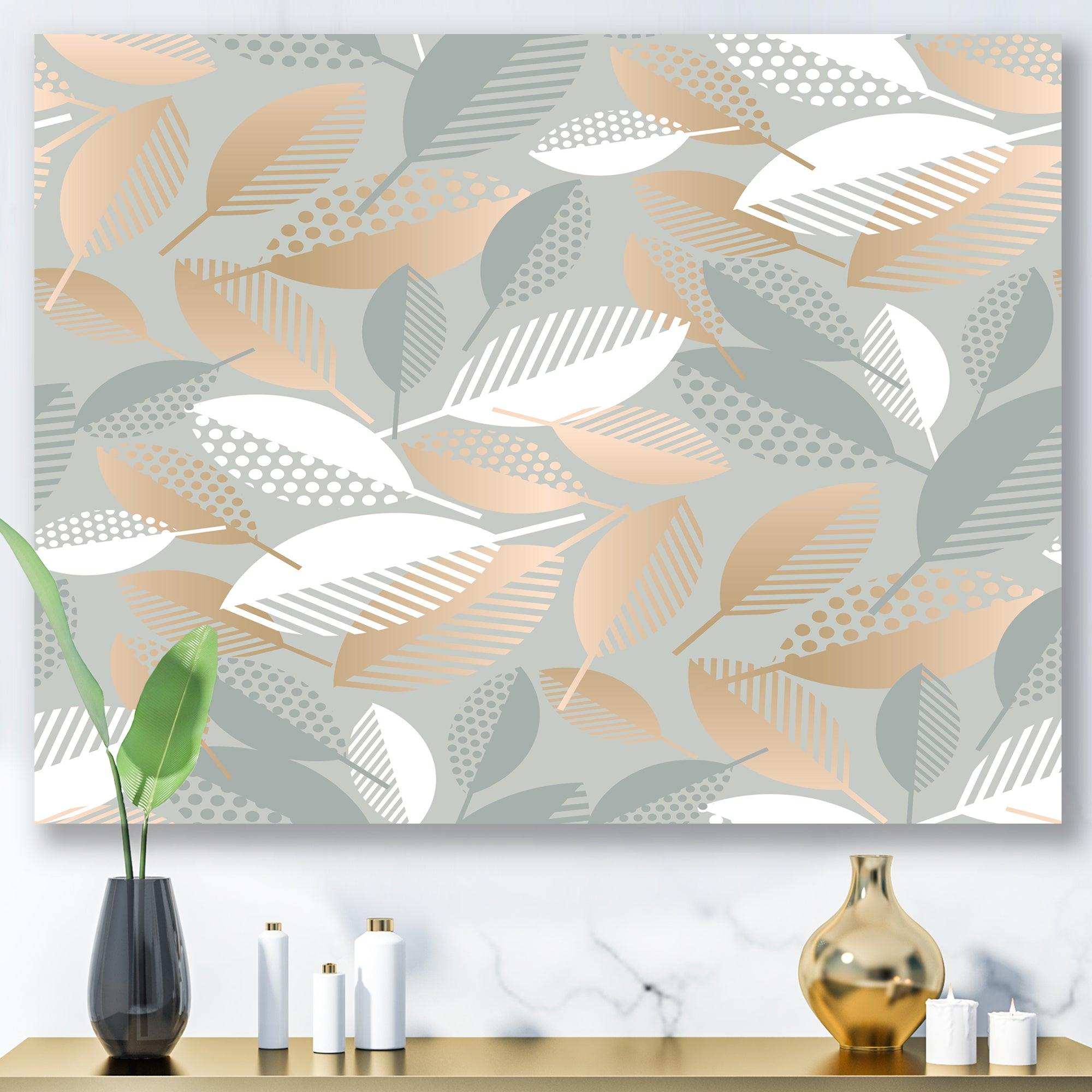 Luxury geometric fall leaves pattern
