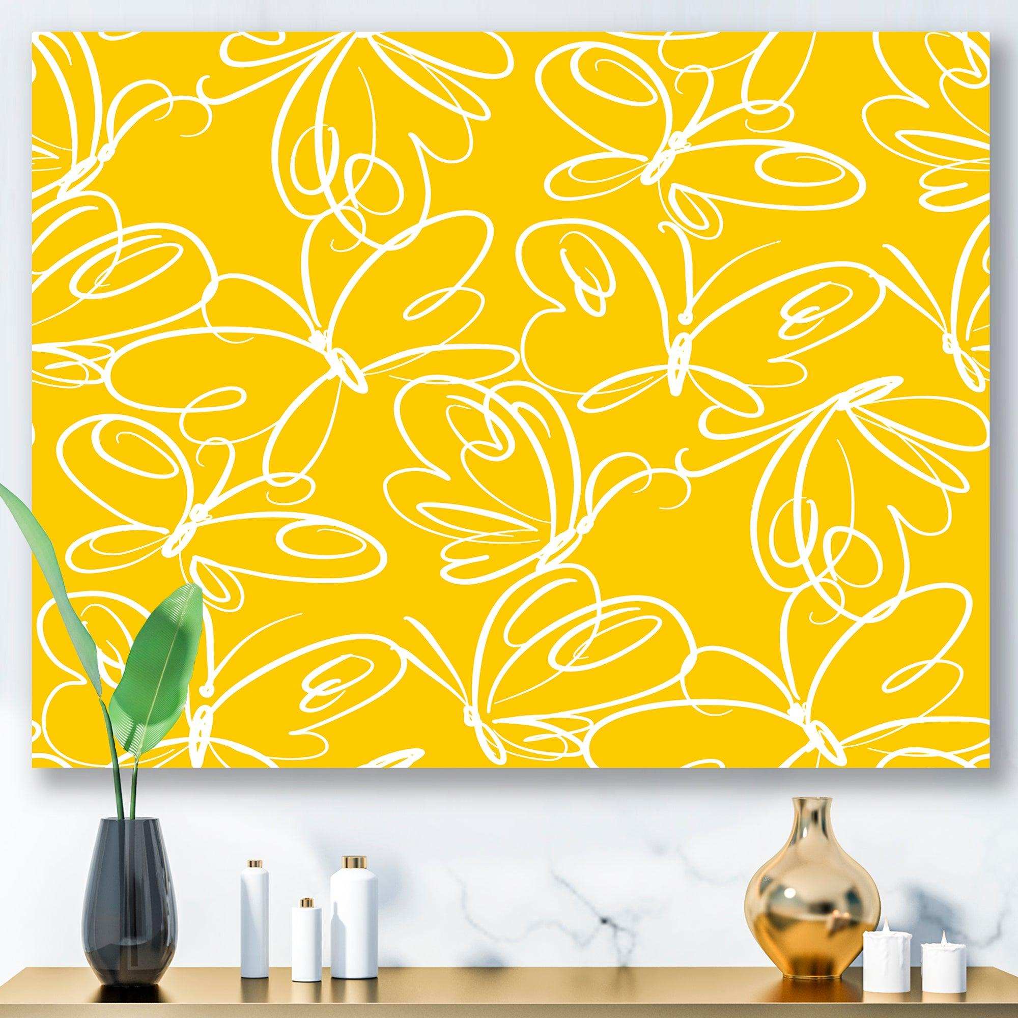 Butterflies hand drawn color pattern