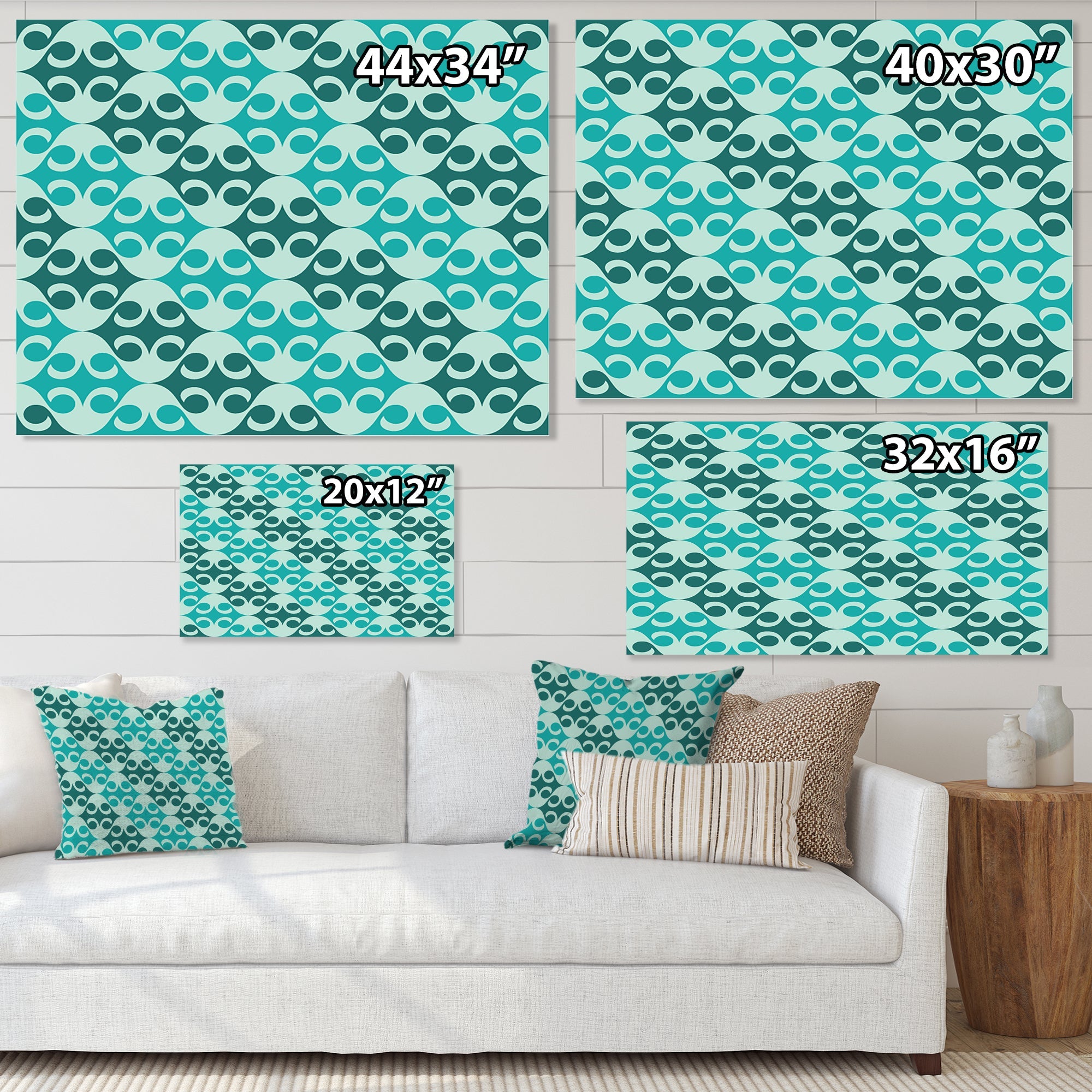 Abstract Retro Geometrical Design VI Framed Print Matte White - 1.5 Width