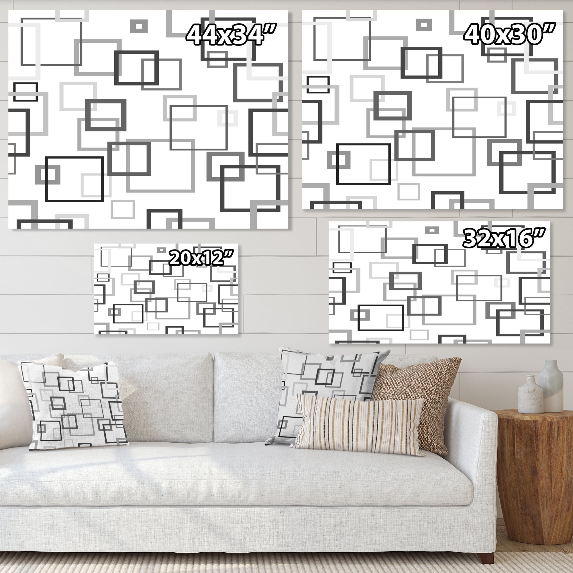 Abstract Retro Design II Framed Print Matte White - 1.5 Width