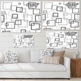 Abstract Retro Design II Framed Print Matte White - 1.5 Width