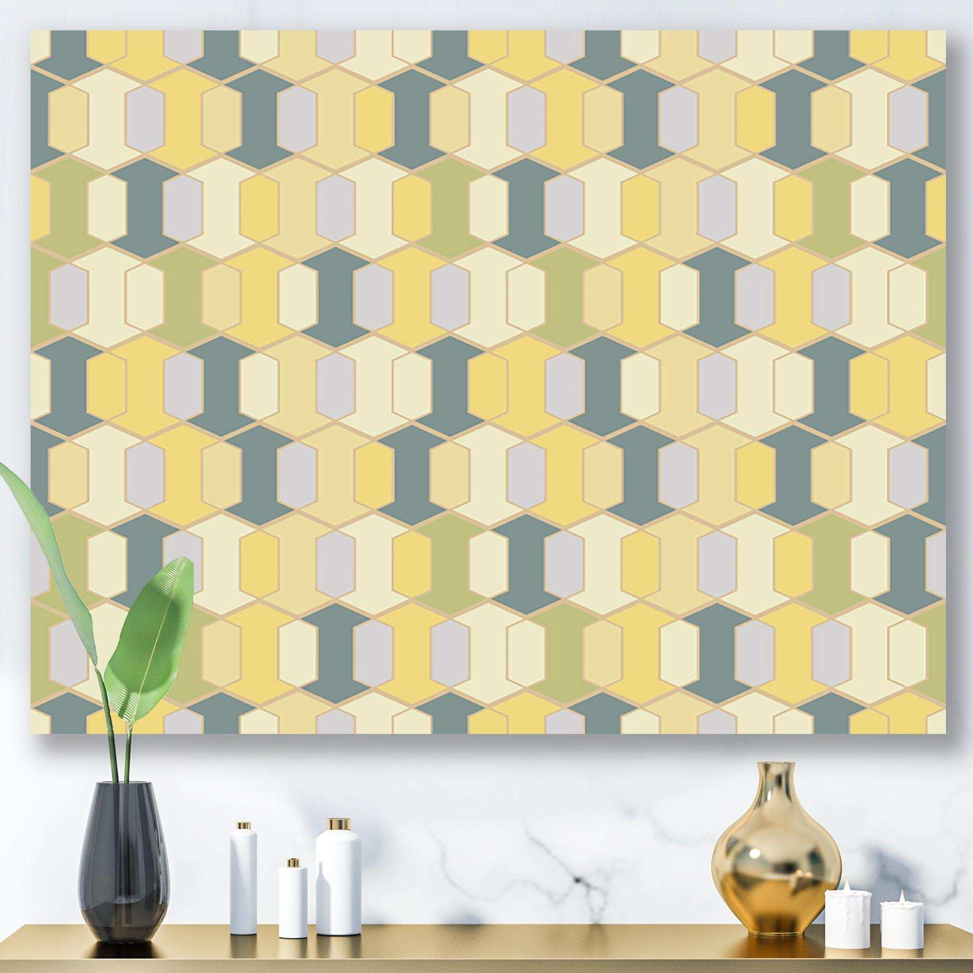 Abstract Retro Geometrical Design II Canvas Canvas