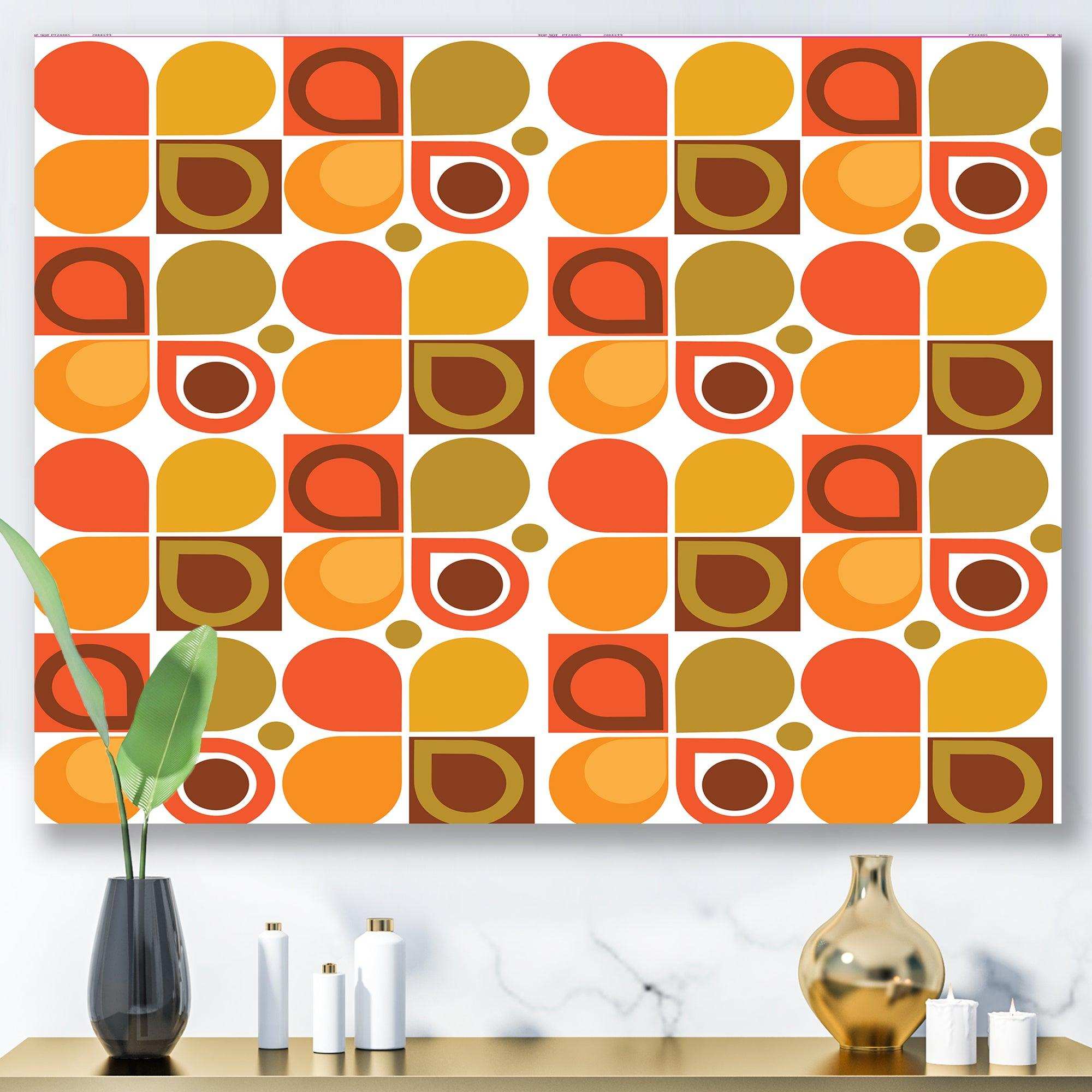 Abstract Retro Geometric Pattern VI Canvas Canvas