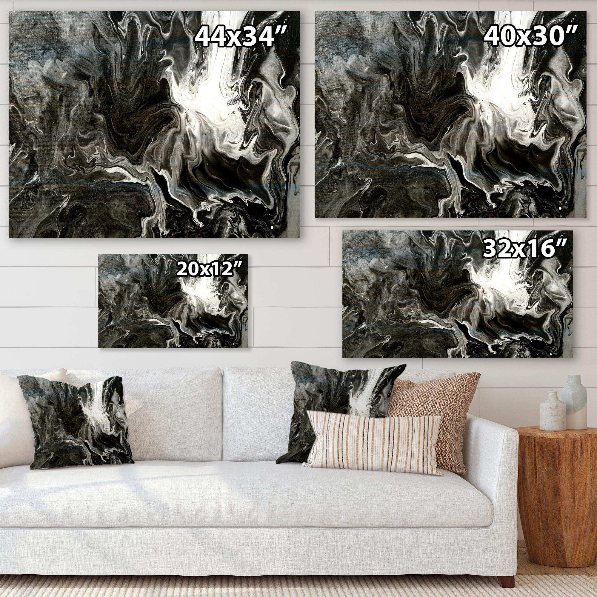 White, grey and White Hand Painted Marble Acrylic IV