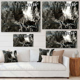 White, grey and White Hand Painted Marble Acrylic IV