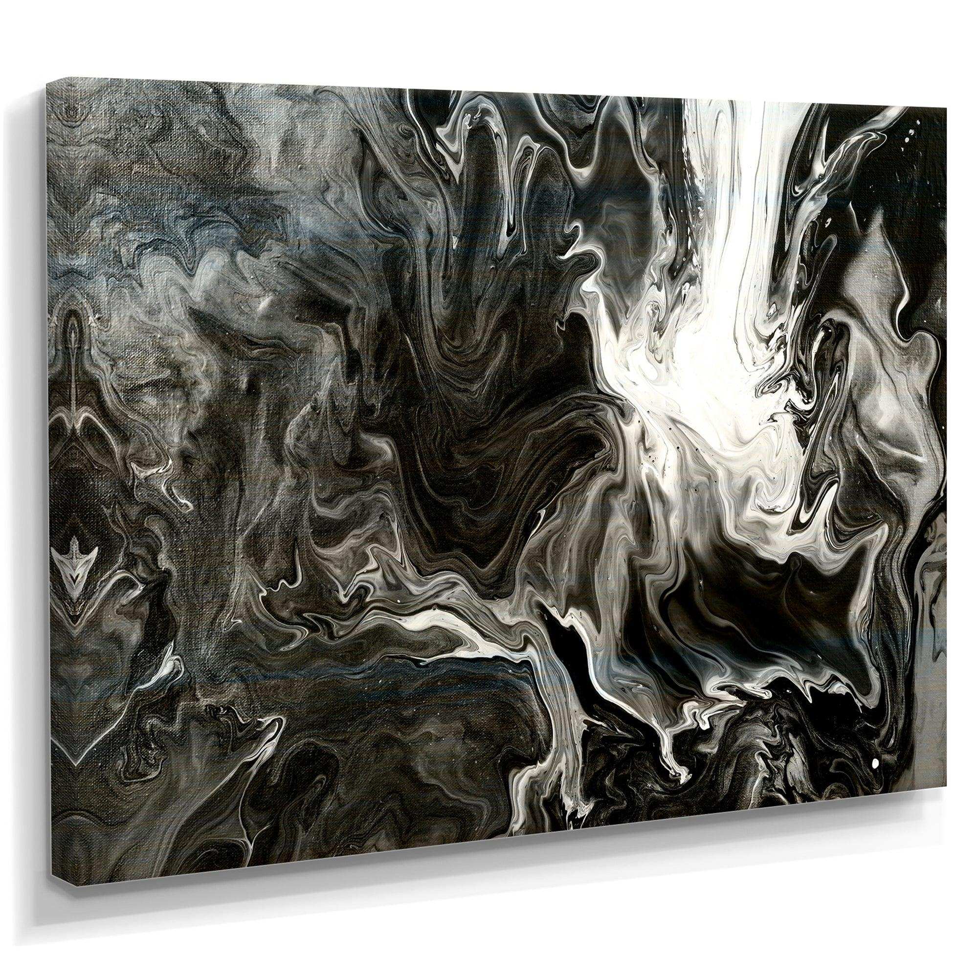 White, grey and White Hand Painted Marble Acrylic IV