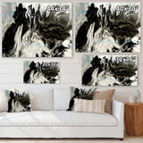 White, grey and White Hand Painted Marble Acrylic IX