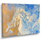 Blue and Gold Liquid Hand Drawn Marble