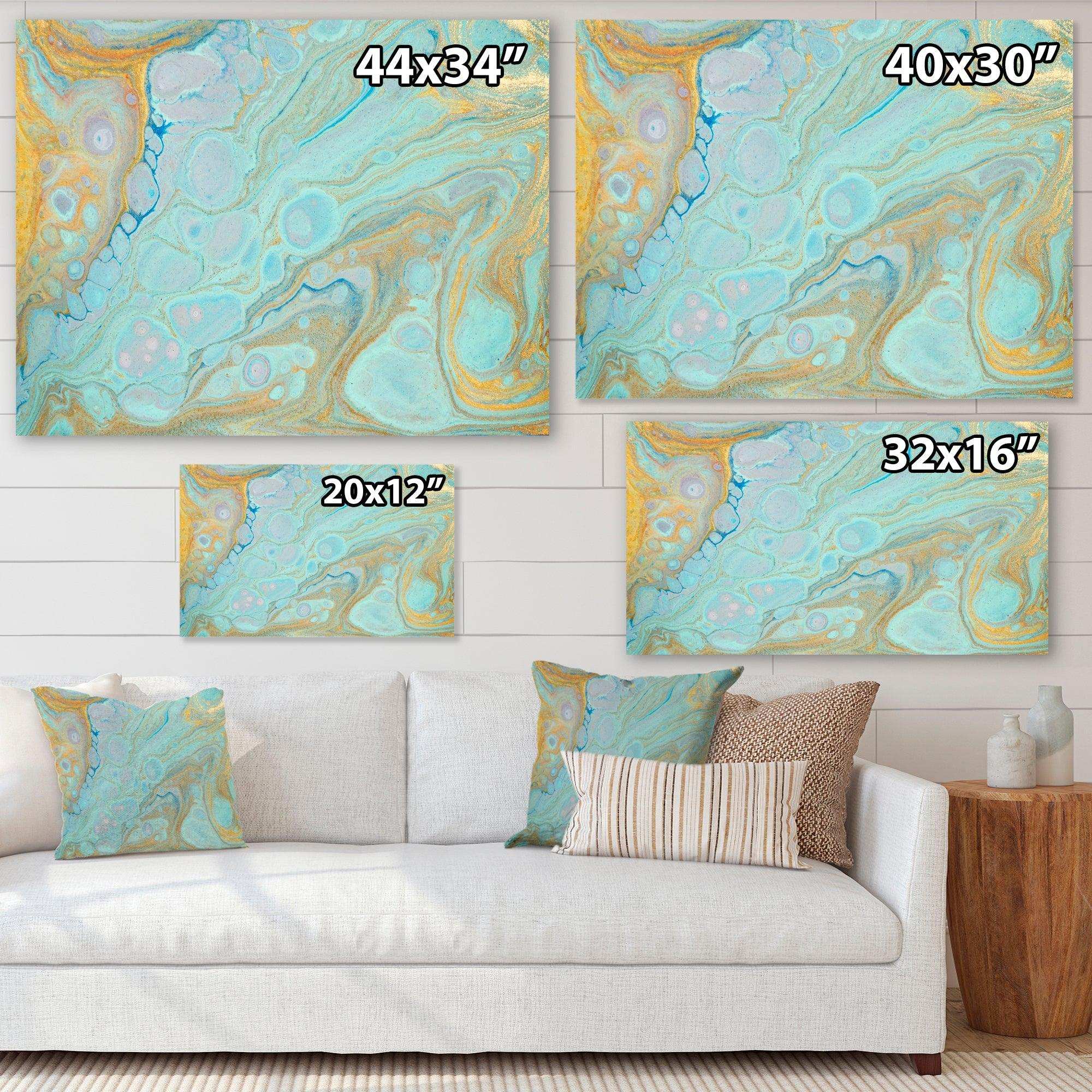 Blue and Gold Marble Agate Ripples II