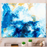 Blue and Gold Ocean Abstract Marble