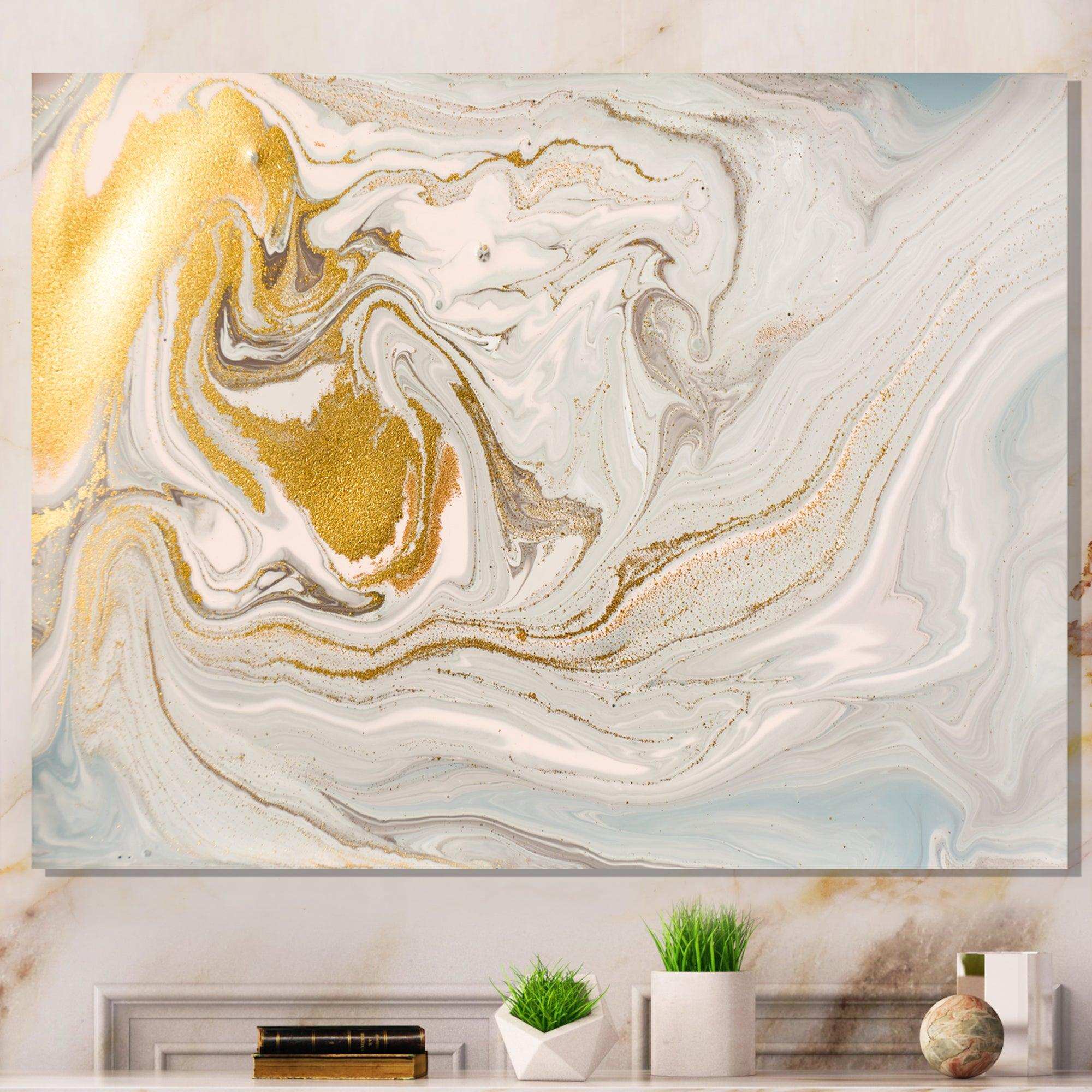Pastel and Gold Glitter Marble