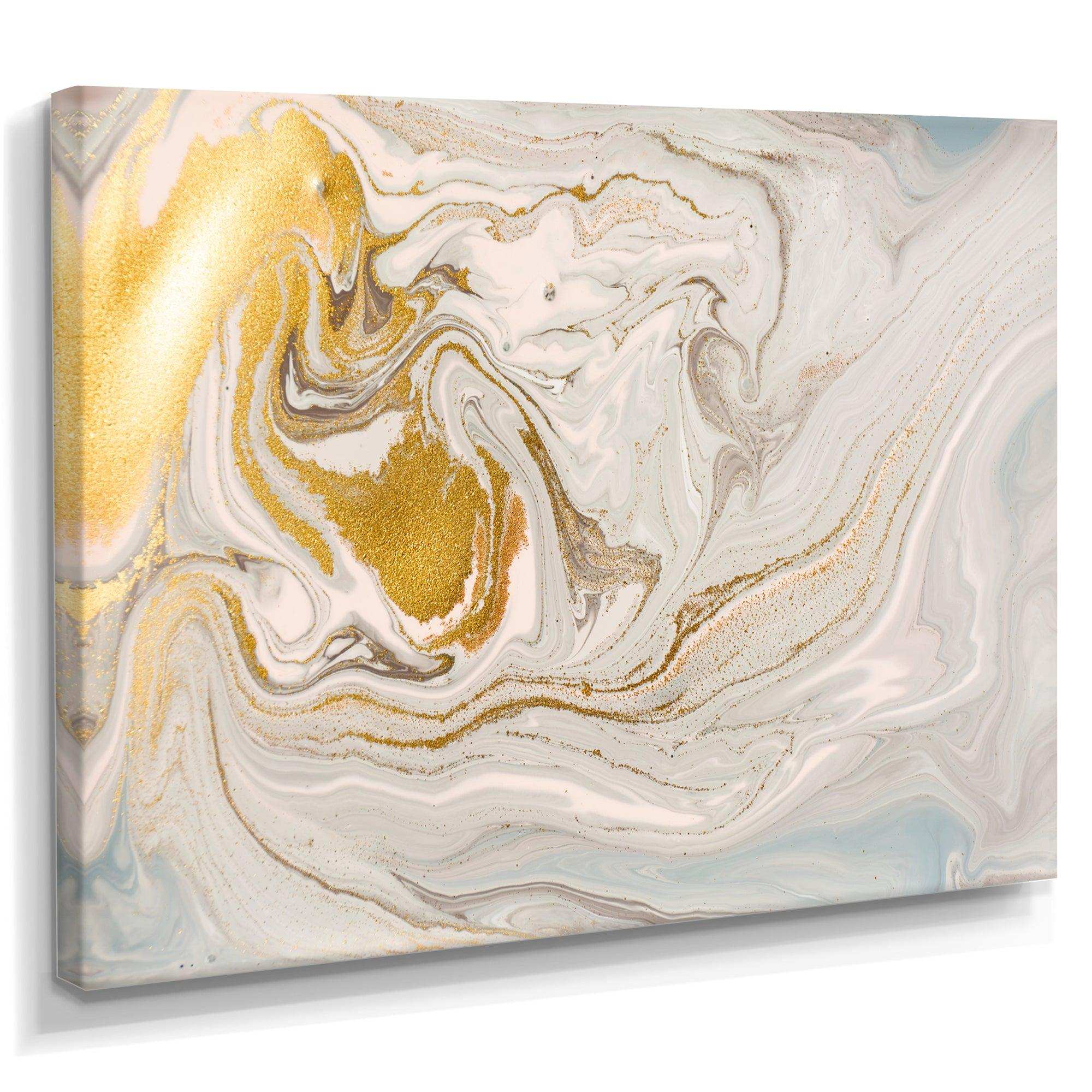 Pastel and Gold Glitter Marble