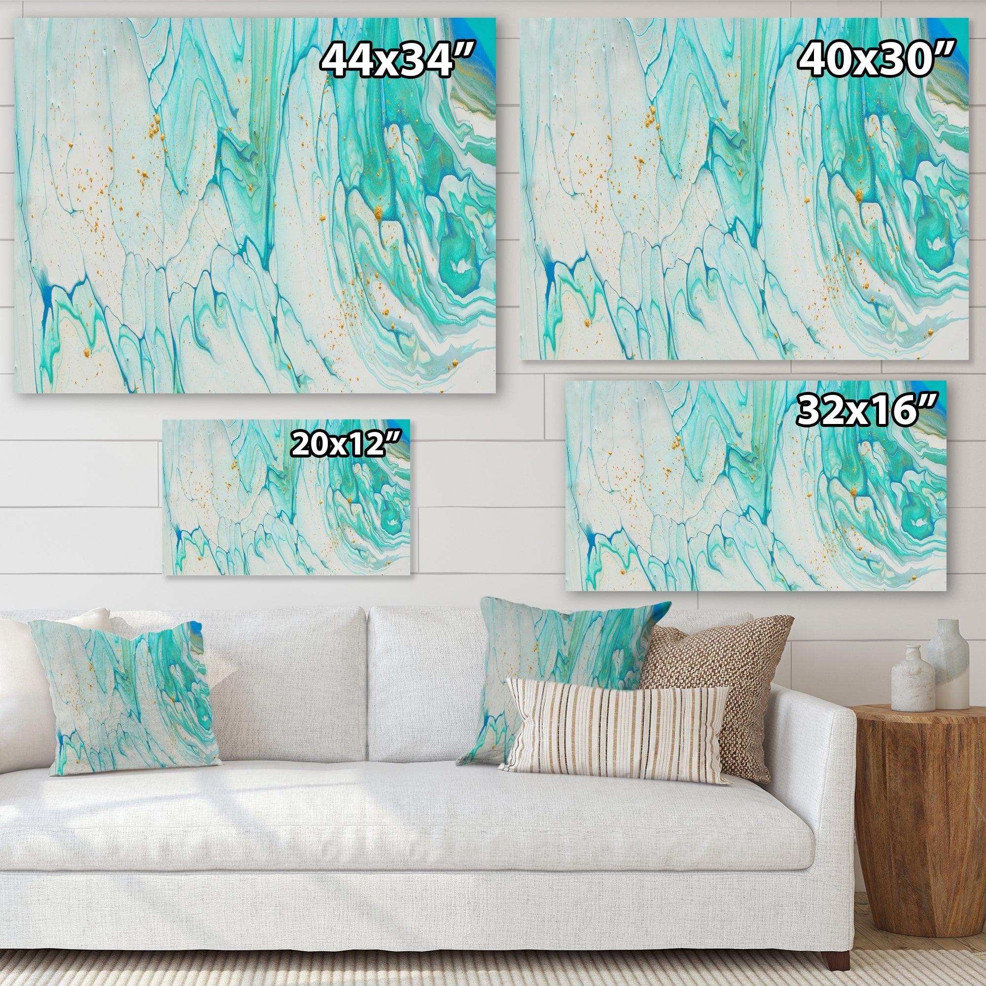 Blue Pastel White and Gold Marble