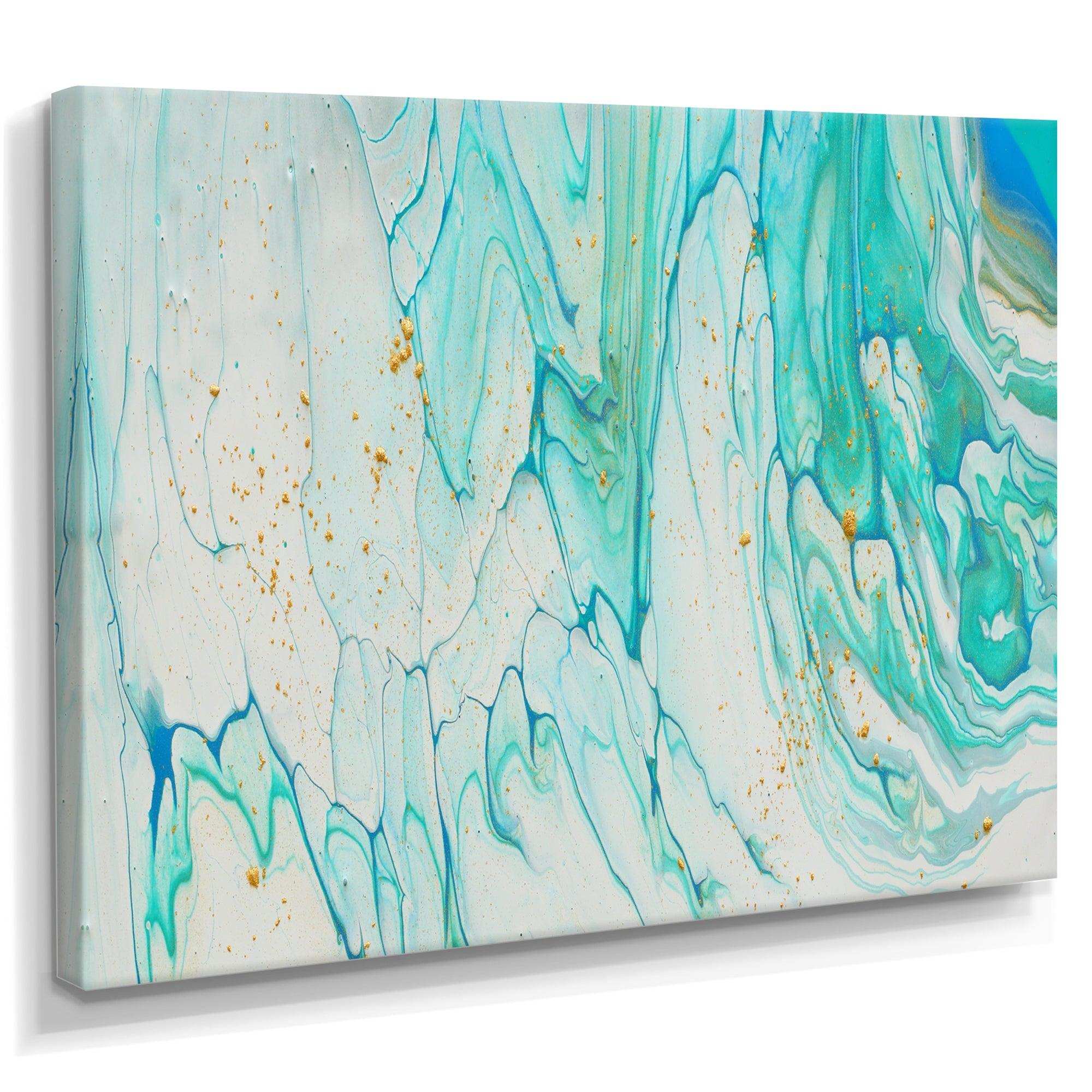 Blue Pastel White and Gold Marble