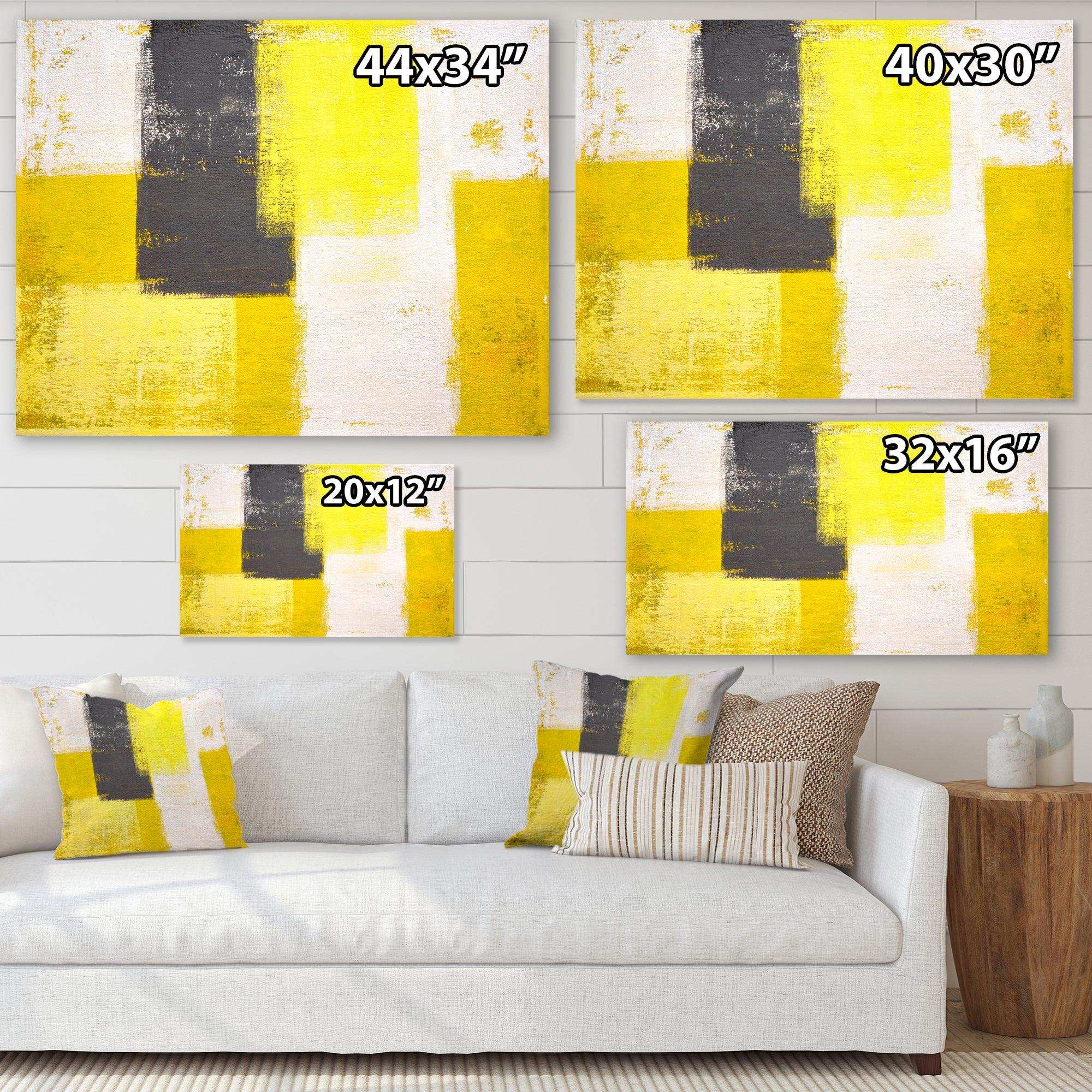 Grey and Yellow Blue Abstract I