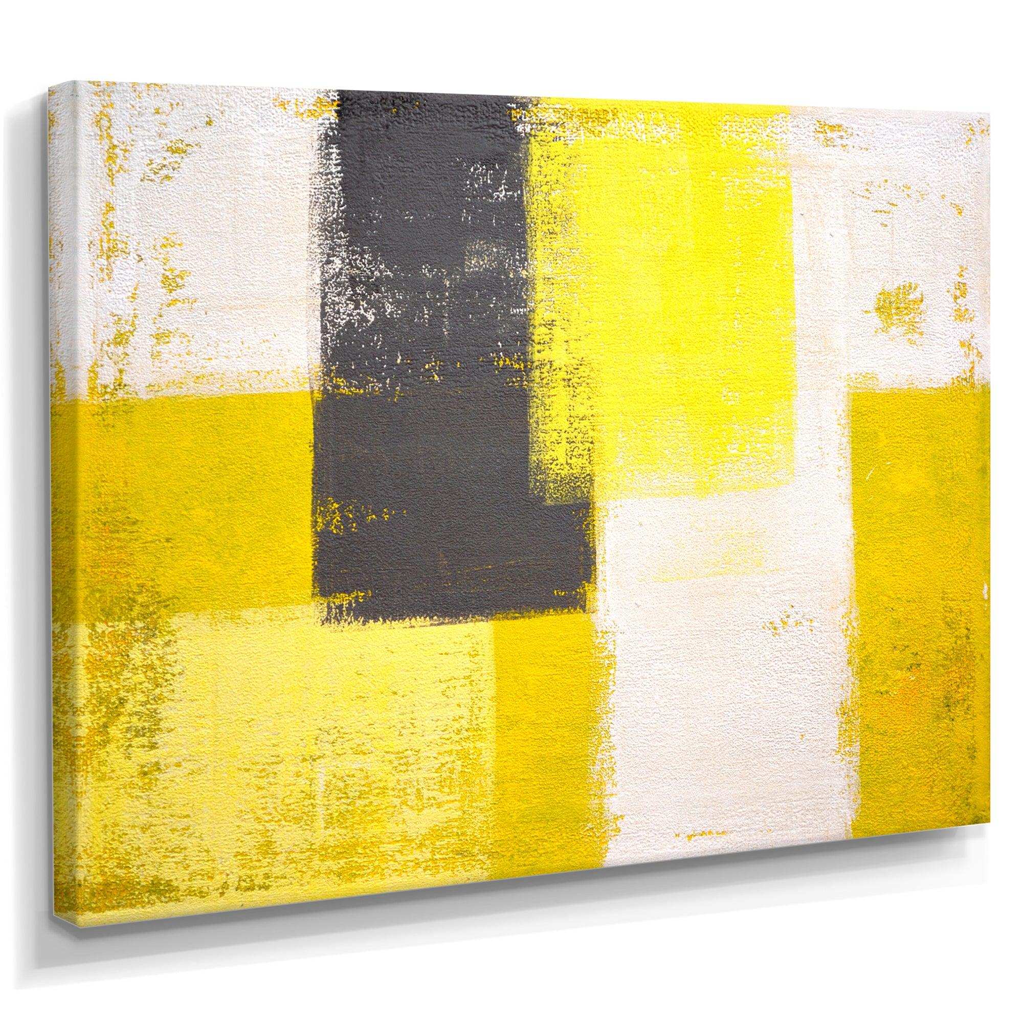 Grey and Yellow Blue Abstract I