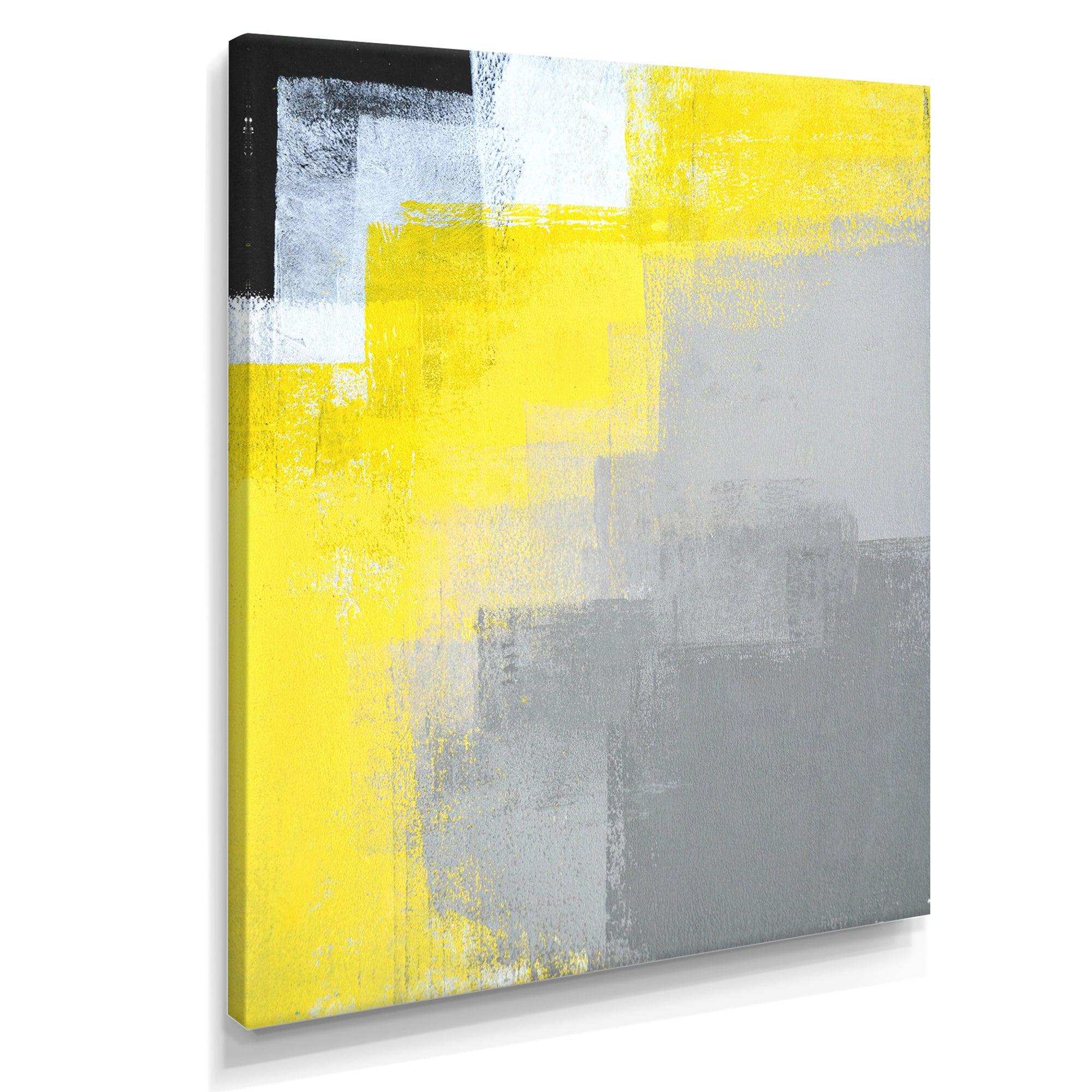 Grey and Yellow Blue Abstract IV