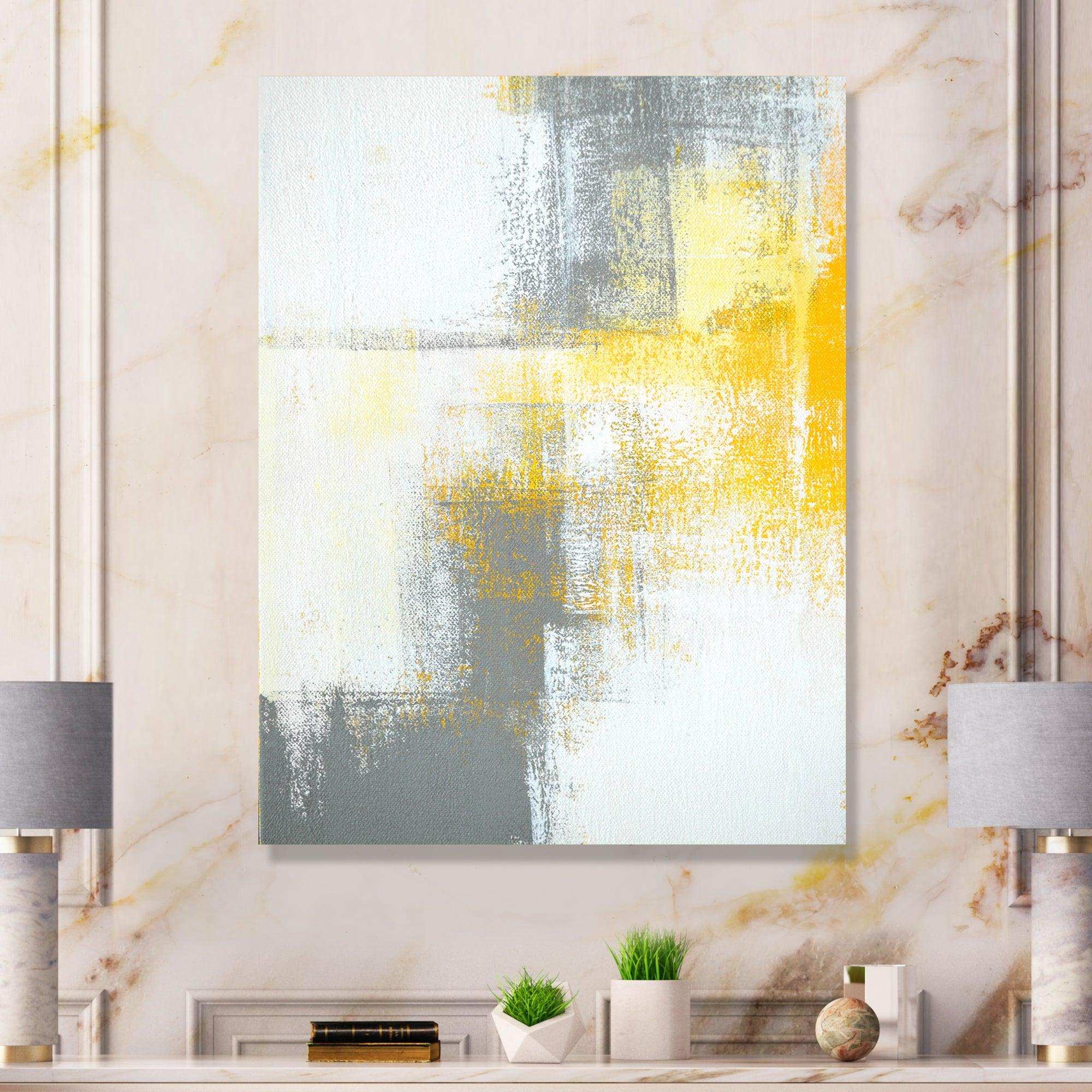 Grey and Yellow Blue Abstract XI