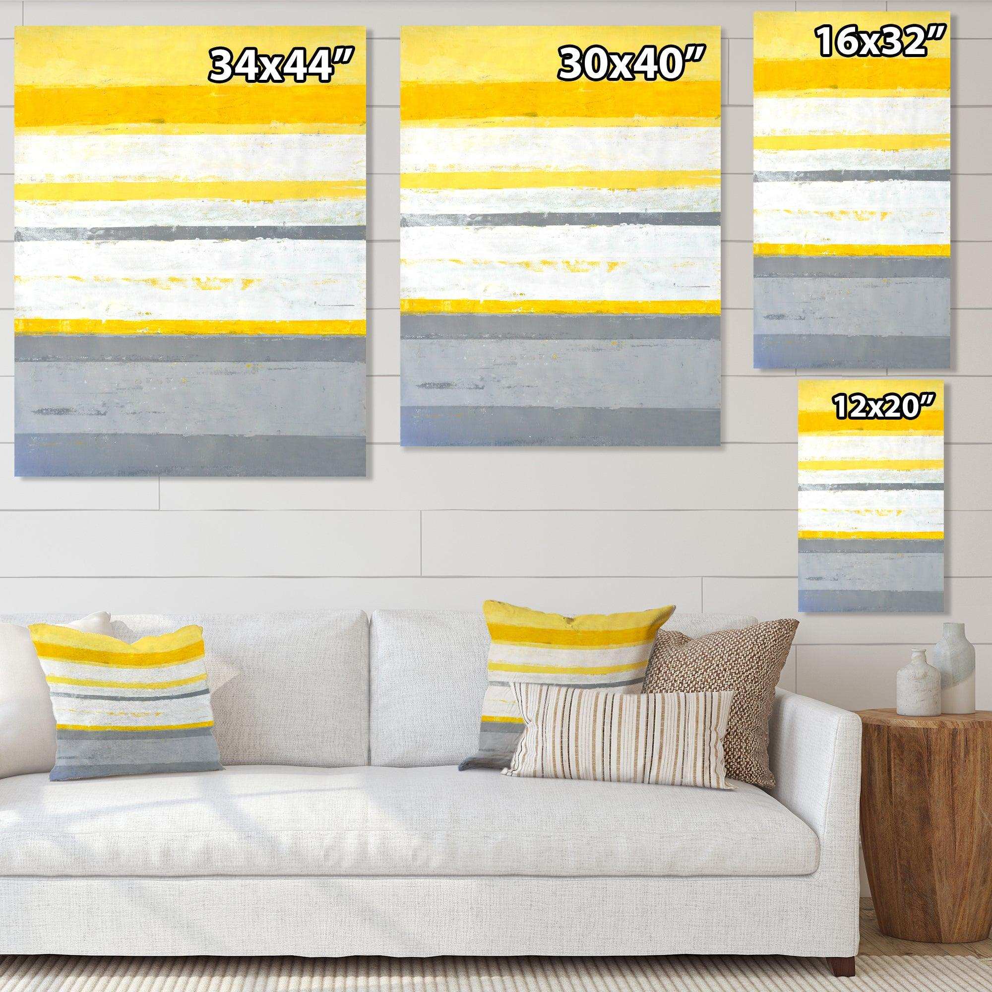 Grey and Yellow Blue Abstract XIII