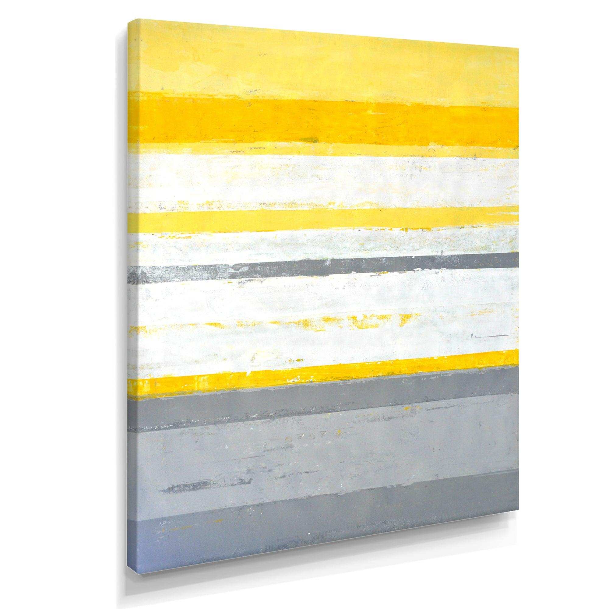 Grey and Yellow Blue Abstract XIII