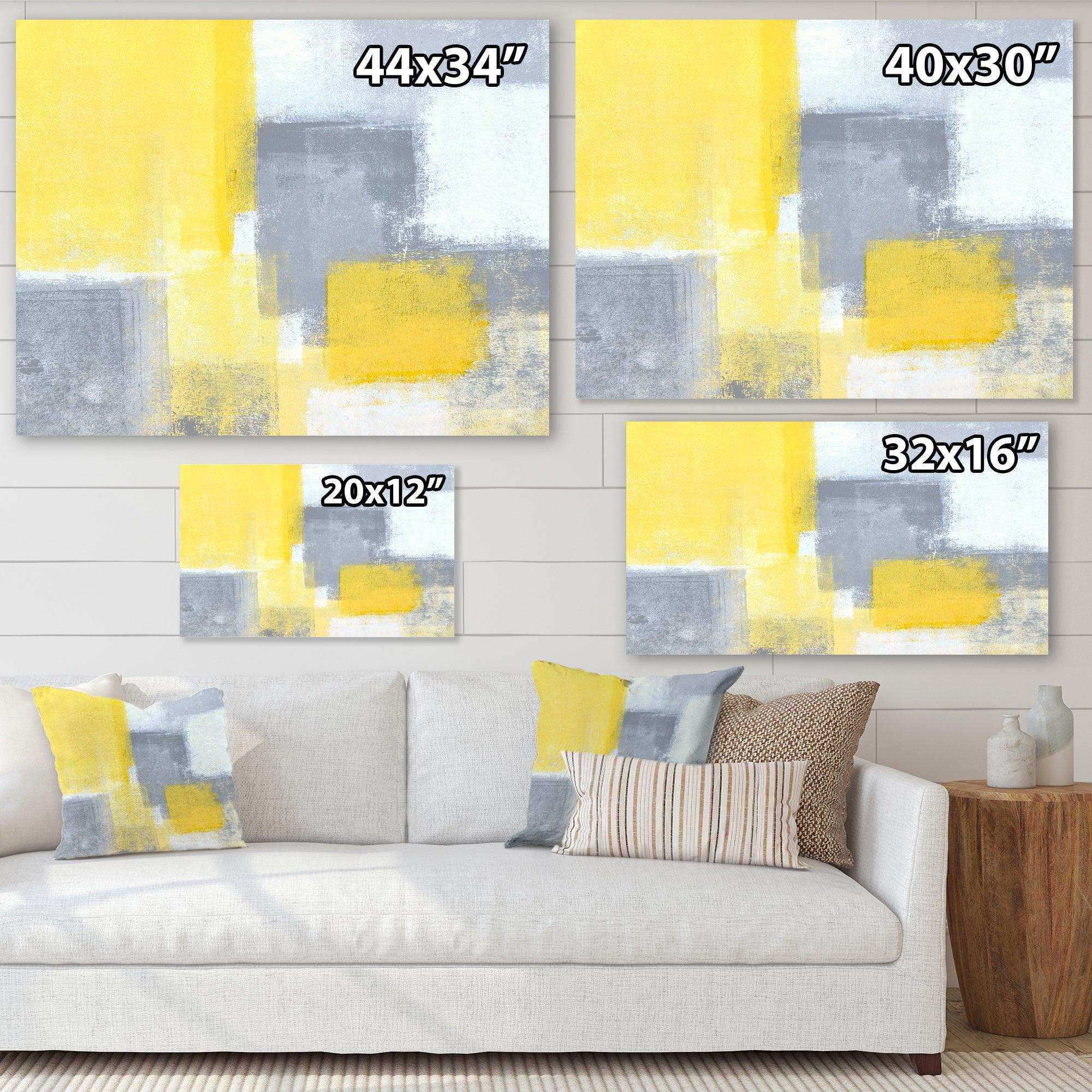 Grey and Yellow Blue Abstract XXI