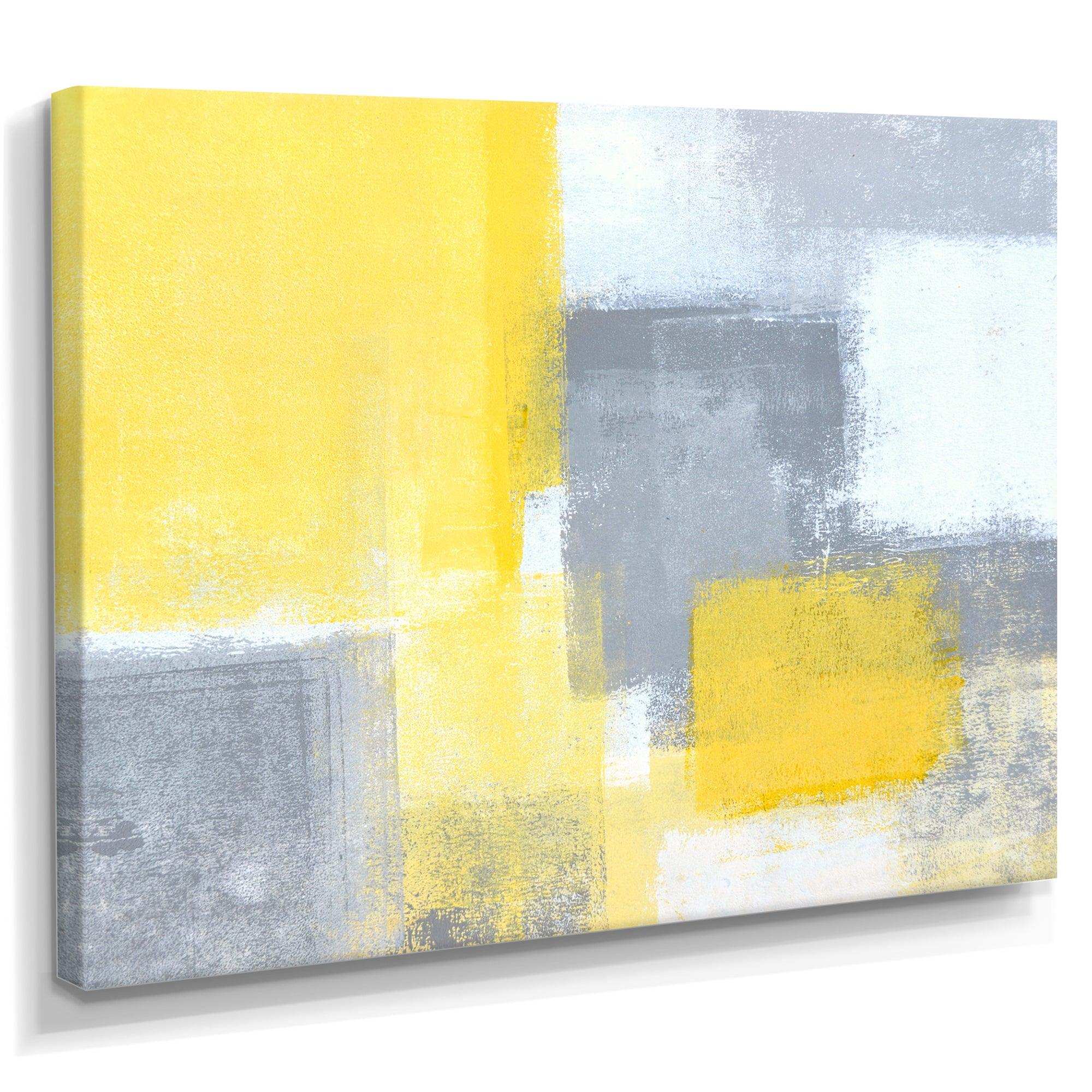 Grey and Yellow Blue Abstract XXI