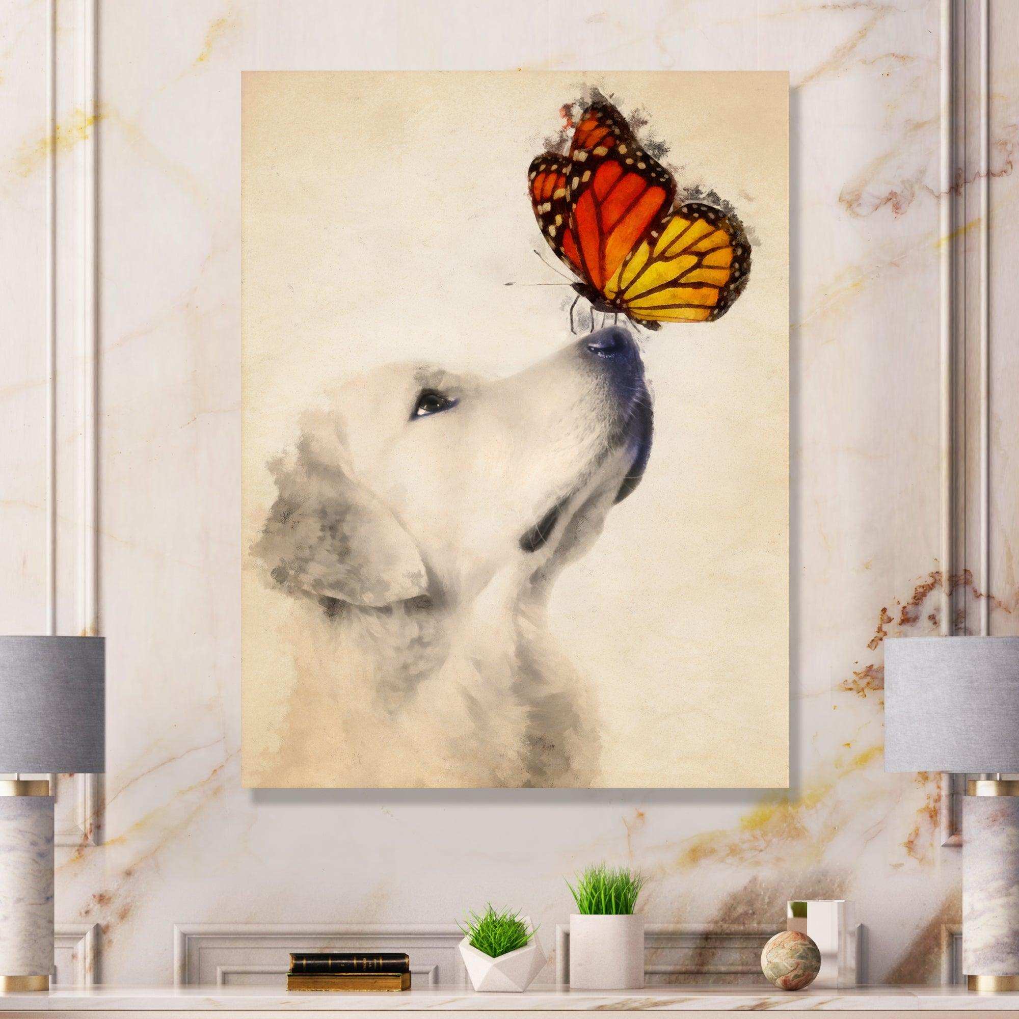 Golden Retriever Dog with Butterfly I