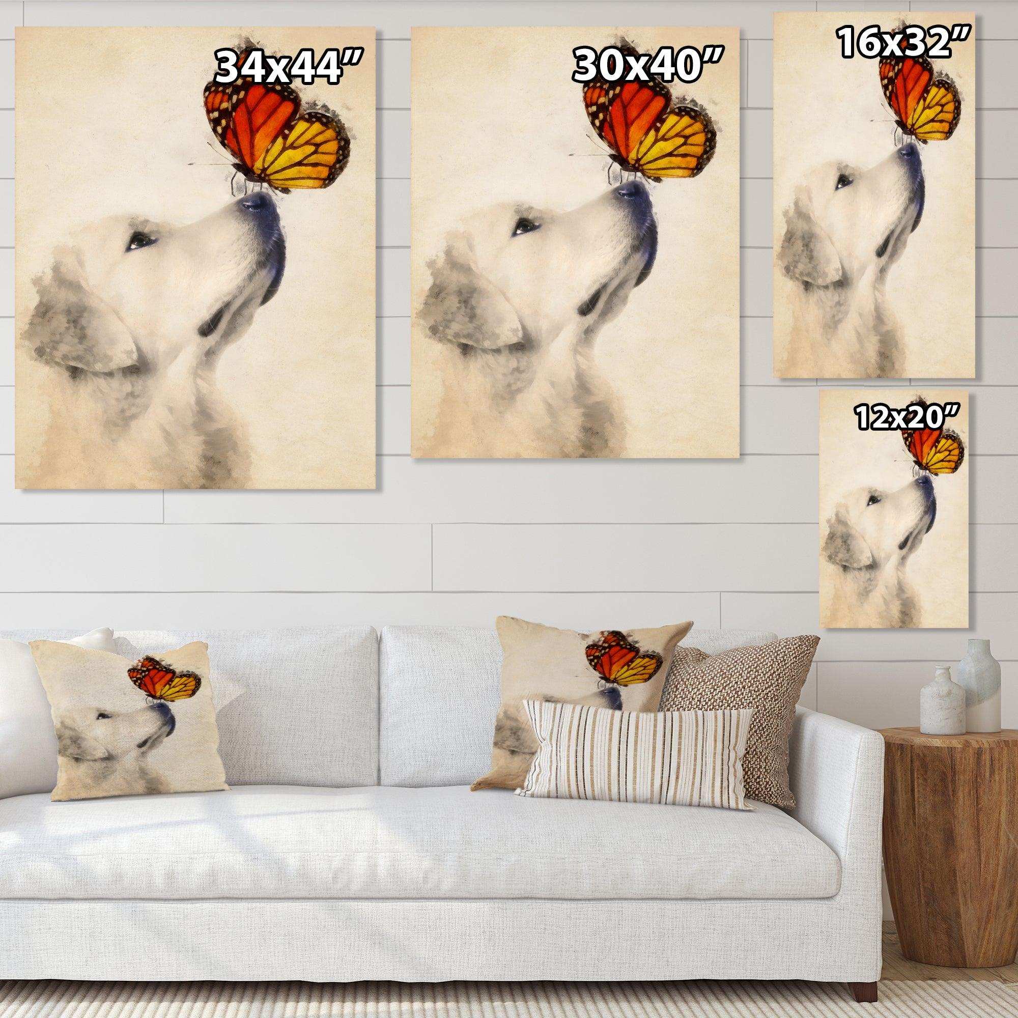 Golden Retriever Dog with Butterfly I