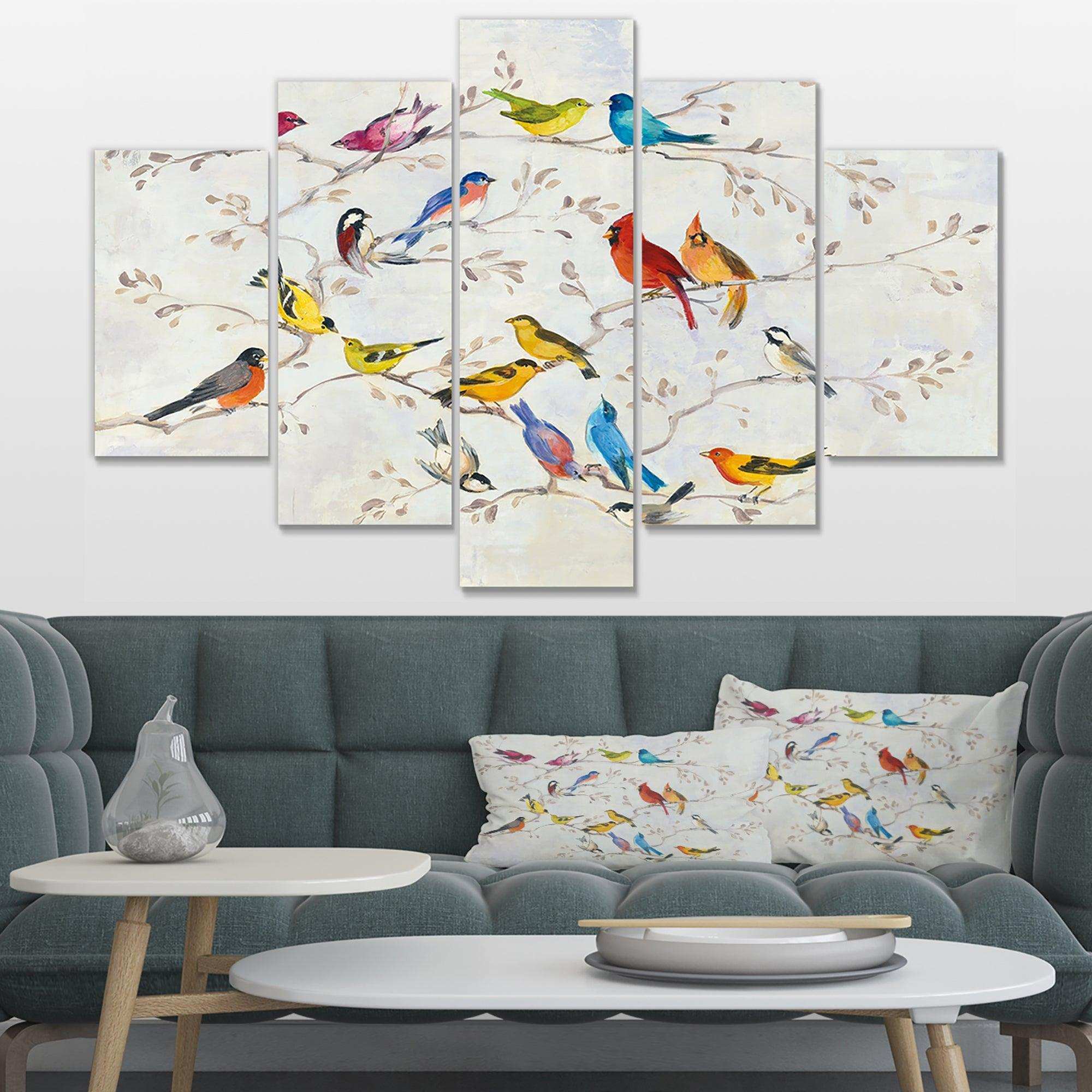 Multi-Color Bird on Tree Multi-Panels
