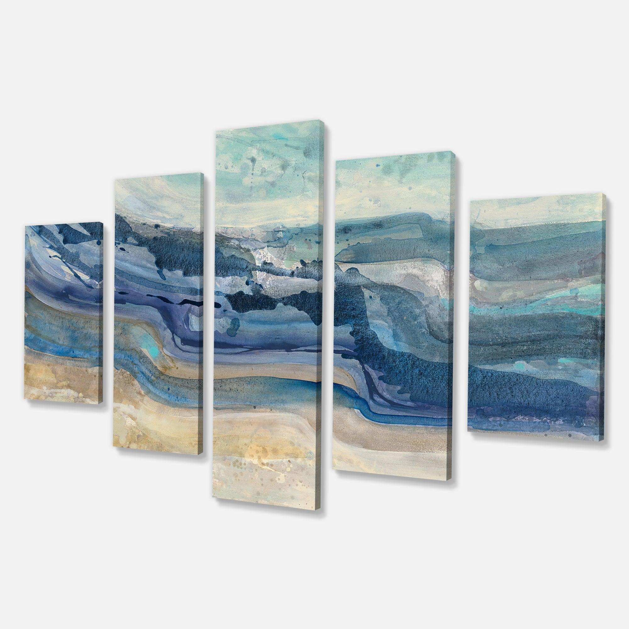 Coast Blue Sea Waves Watercolour Multi-Panels