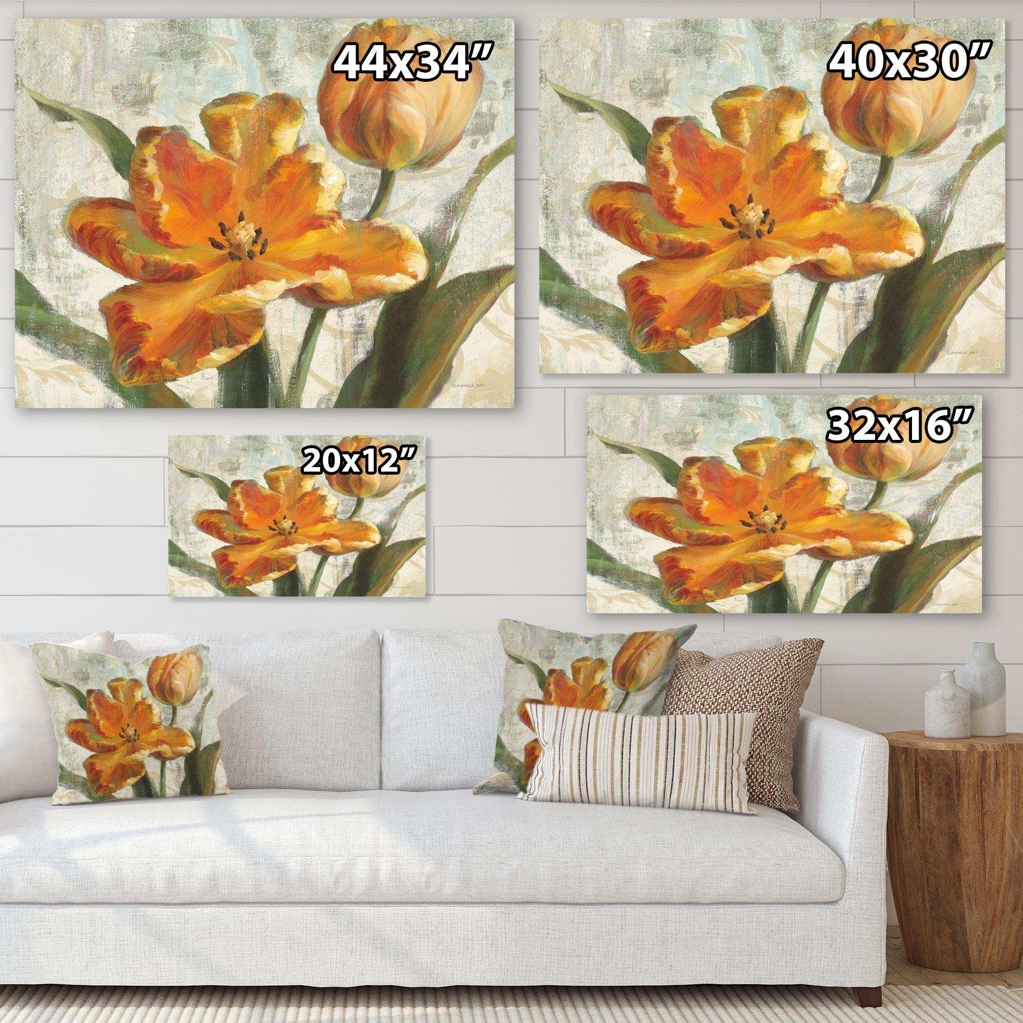 Parrot Tulips I on Ivory