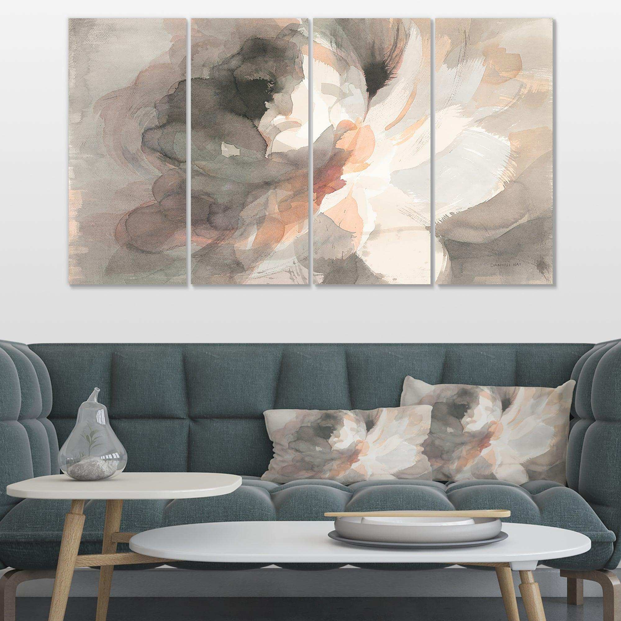 Abstract Peony Grey Multi-Panels