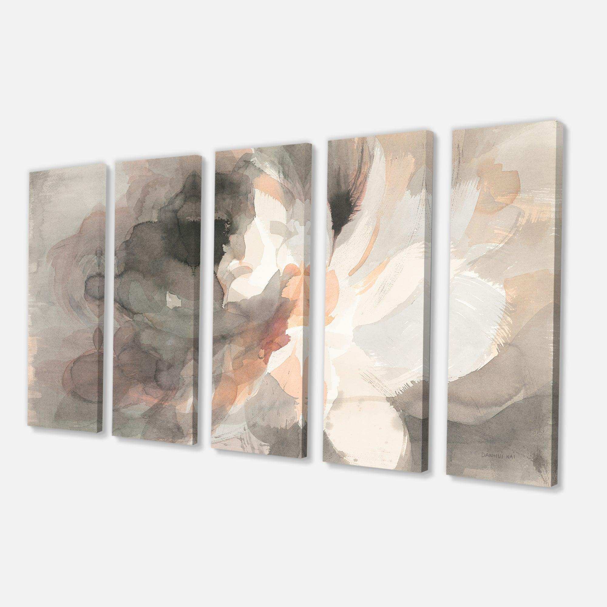 Abstract Peony Grey Multi-Panels 48x28