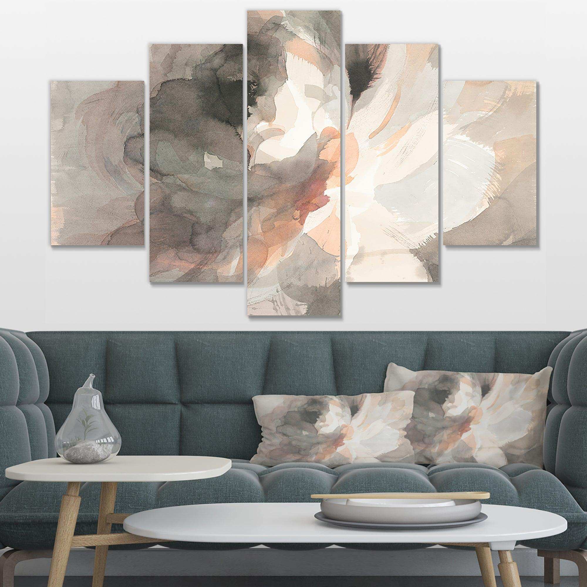 Abstract Peony Grey Multi-Panels