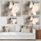 Abstract Peony Grey Framed Print Matte White - 1.5 Width