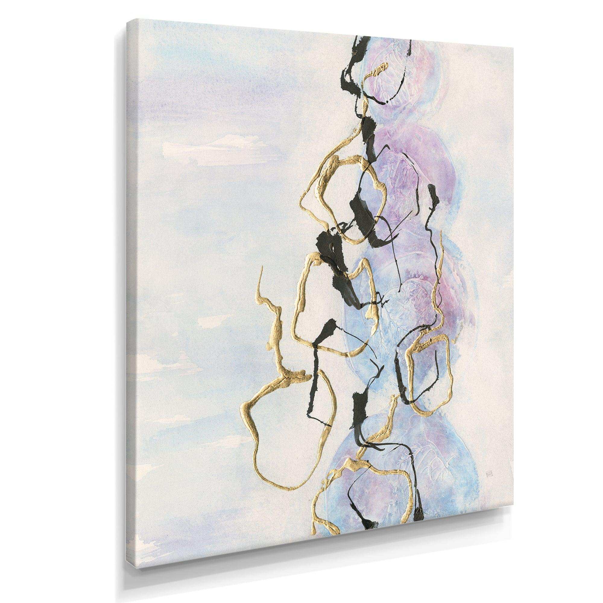 Gold Lines on Pastel I