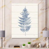 Blue Fern Print on wood I